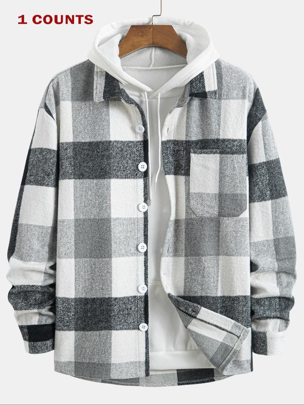 Men's Plaid Print Fall Jacket