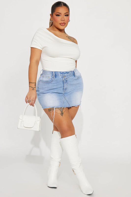 Denim Mini Skirt - Light Wash
