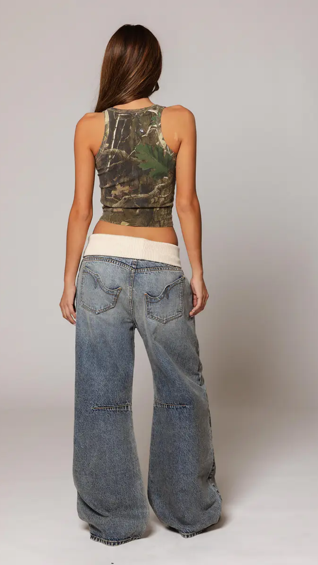 Vintage Blaue Umschlagjeans
