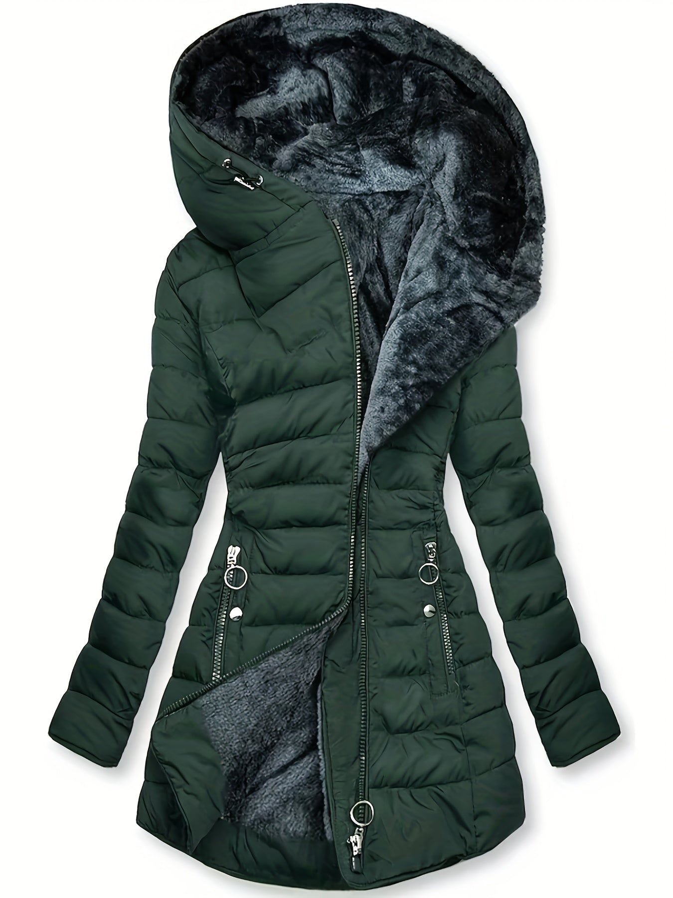 Fleece-Lined Hooded Jacket