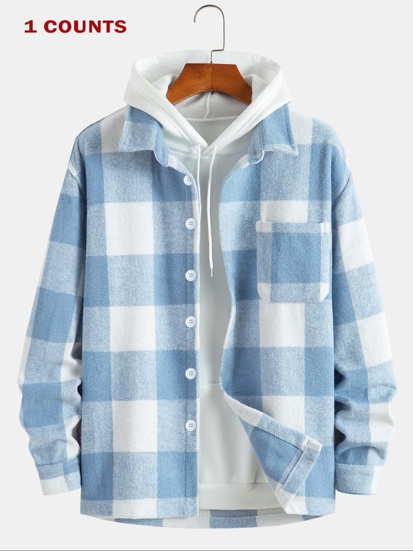 Men's Plaid Print Fall Jacket