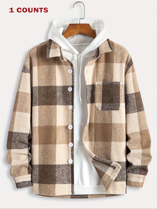Men's Plaid Print Fall Jacket